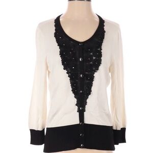 White House Black Market Black and White Cardigan